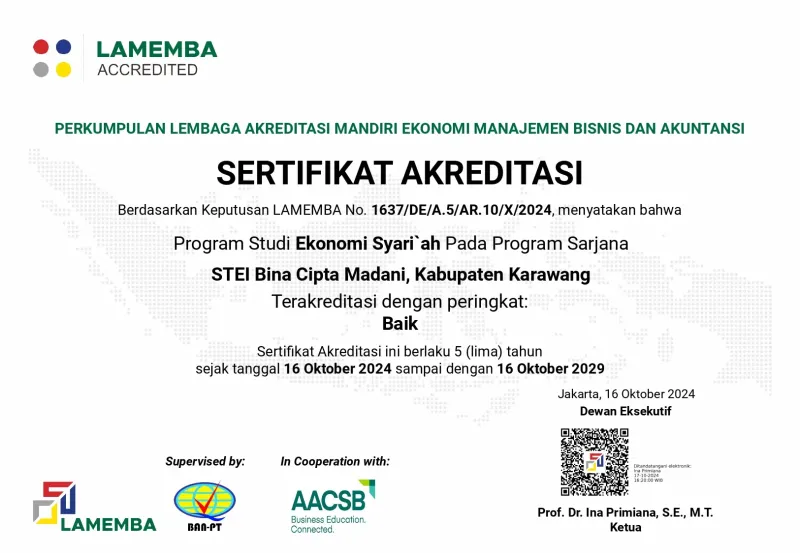 Asesmen Lapangan oleh LAMEMBA dalam rangka AKREDITASI Prodi S1 Ekonomi Syariah Kampus STEI Bina Cipta Madani
