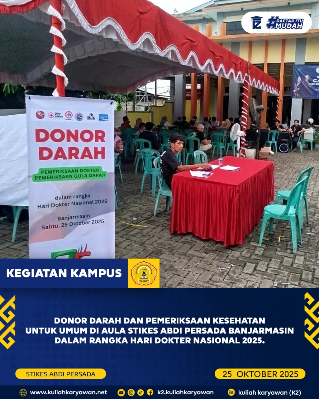STIKES Abdi Persada Banjarmasin Gelar Donor Darah dan Pemeriksaan Kesehatan Gratis dalam Rangka Hari Dokter Nasional 2025